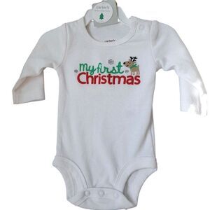 Carters Little Collection My First Christmas Newborn One Piece Long Sleeve